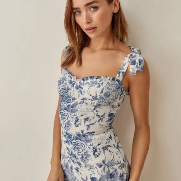 Reformation Nikita Midi Dress in Pompadour - Picture 5 of 8